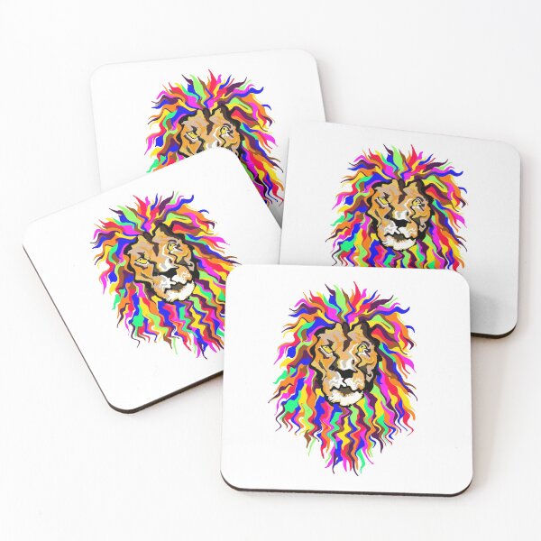 Item preview, Colorful Graphic Lion Head Illustration designed and sold by WhatWhatDesigns.