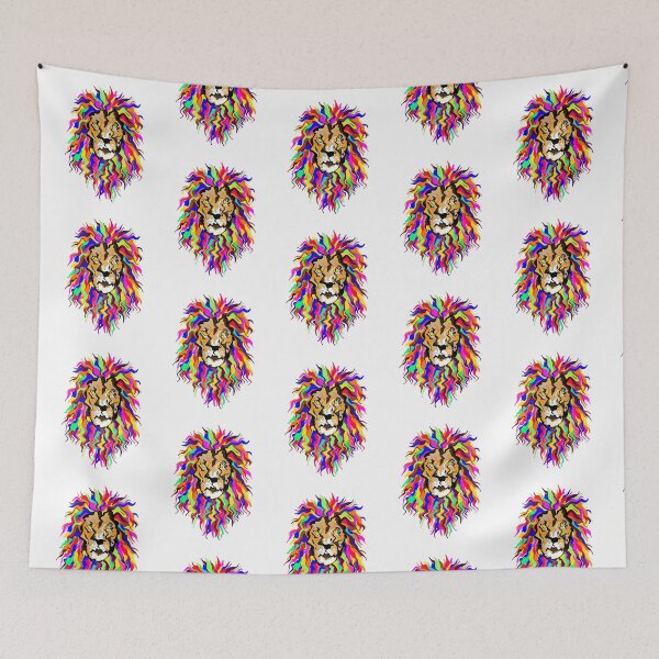 Item preview, Colorful Graphic Lion Head Illustration designed and sold by WhatWhatDesigns.