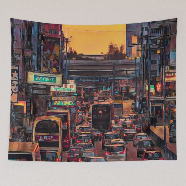 Item preview, Streets of Hong Kong designed and sold by Sofia-Draws.
