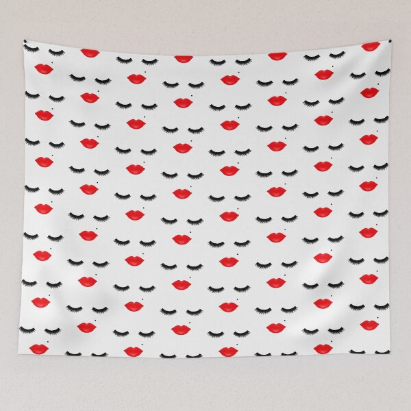 Item preview, Red Lips and Lashes with Beauty Mark designed and sold by Julie Erin Designs.