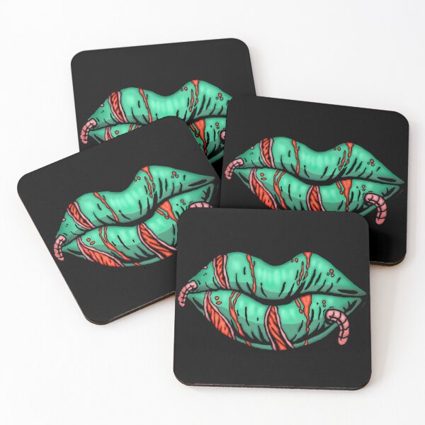 Item preview, Graffitti Skateboard Style Green Rotten Zombie Lips With Worms designed and sold by strawberryrawrr.