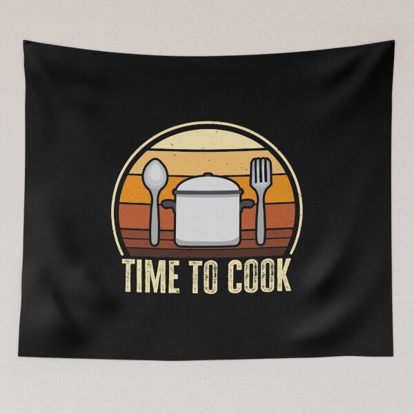 Item preview, Funny Cooking Lover Quote - Time to Cook. Gift for Chefs, Retro Vintage designed and sold by AS-Shirts.