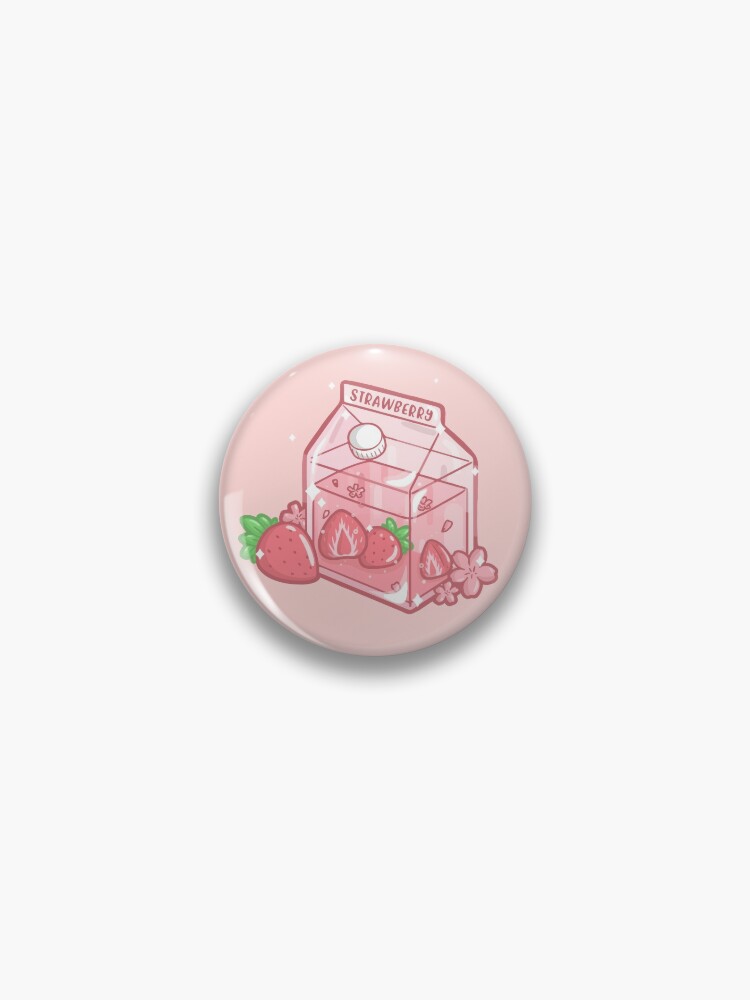 Strawberry Milk Pin for Sale by AtrelaDesigns