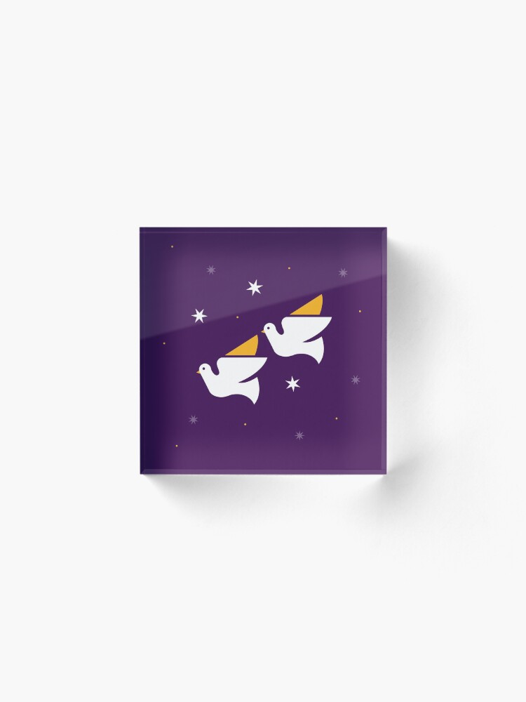 Alternate view of Two Turtle Doves Acrylic Block