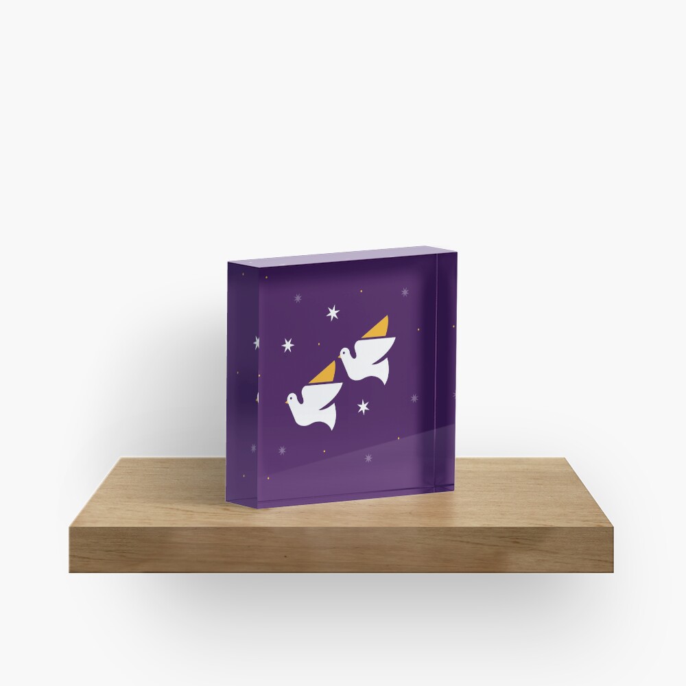 Two Turtle Doves Acrylic Block