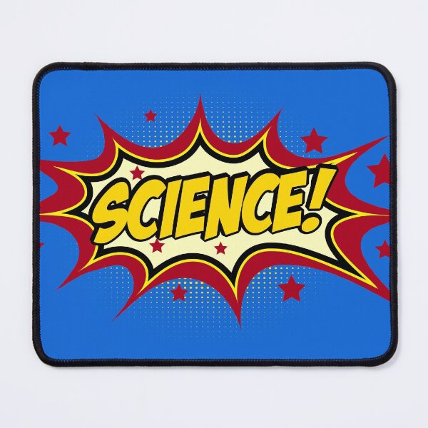 Item preview, Comic book call-out in bright red, blue, and yellow: SCIENCE!  designed and sold by Ofeefee.