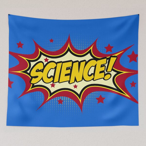 Item preview, Comic book call-out in bright red, blue, and yellow: SCIENCE!  designed and sold by Ofeefee.