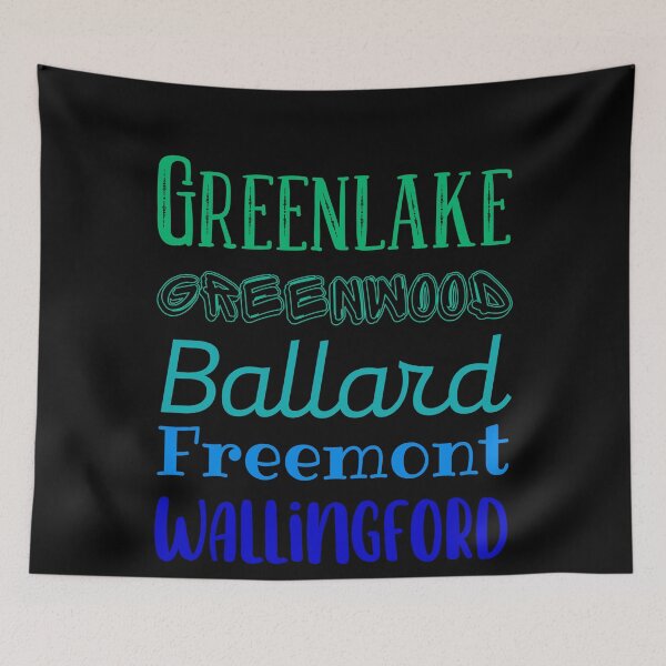 Item preview, Greenlake, Greenwood, Ballard, Freemont, Wallingford. Neighborhoods in SeattleDesign designed and sold by Constant Readers.
