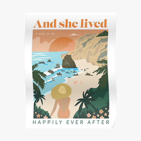 Vintage Style Art Poster, Surfing In the Tropics, On the Beach at Sunset Poster