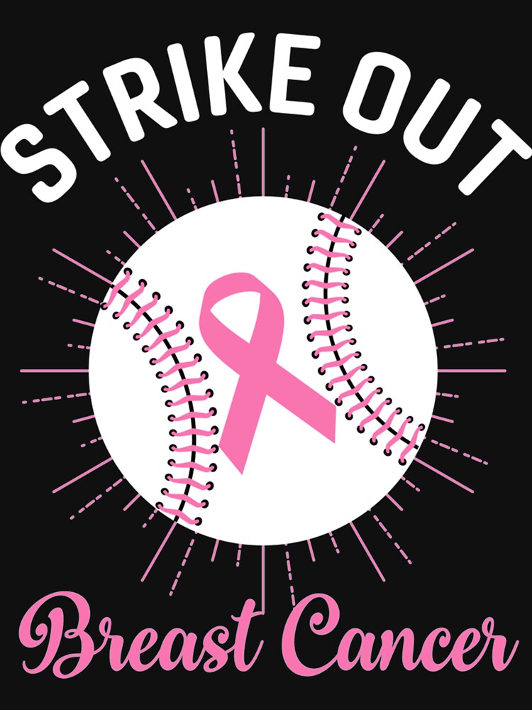 Strike Out Breast Cancer Baseball Lover Pink American Flag Premium T-Shirt