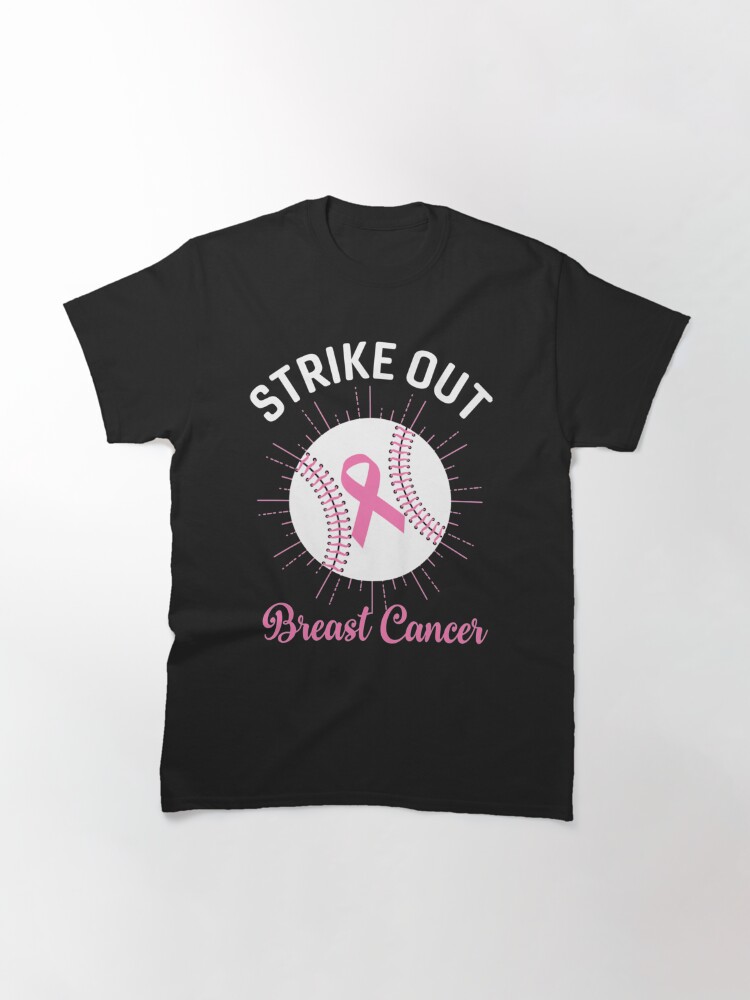 Strike Out Breast Cancer Baseball Breast Cancer Awareness Raglan Baseball  Tee