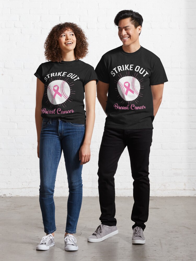 Strike Out Breast Cancer Awareness Baseball Fighters Ribbon Pink T