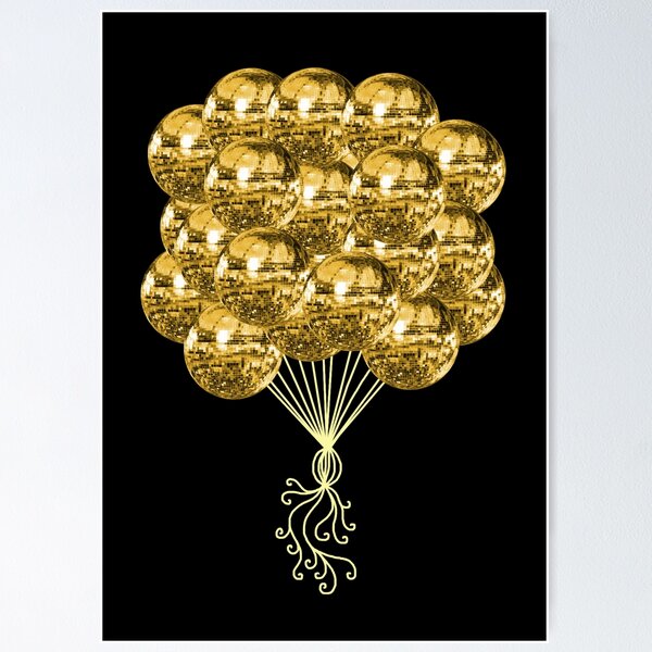 Item preview, Yellow Gold Disco Ball Balloons designed and sold by Deborah Camp.