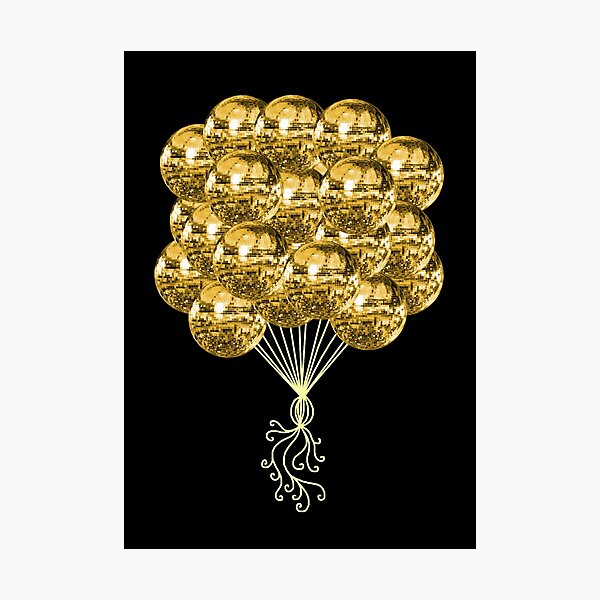 Item preview, Yellow Gold Disco Ball Balloons designed and sold by Deborah Camp.