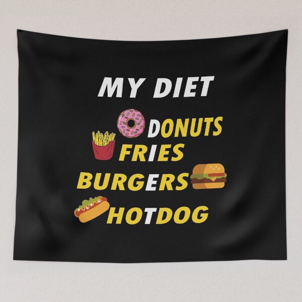 Item preview, Diet Donuts Fries burger Hot Dog , fast food LOVERS FOODIES GIFT IDEA  designed and sold by justbejoker.