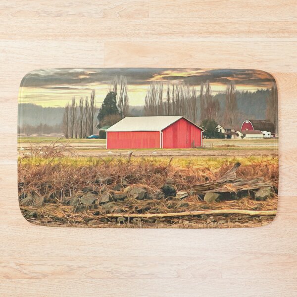 Item preview, Red Barn at Fir Island Farms in Mount Vernon  designed and sold by SeaChangeDesign.