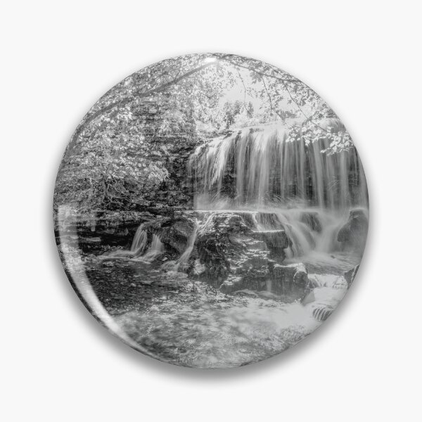Item preview, Tanyard Creek Waterfall To The Side Grayscale designed and sold by mljdwhite.