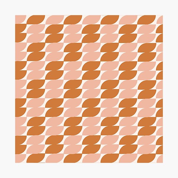 Item preview, Mid-Century Modern Art 9.0 Abstract Leaf Pattern Pink Orange designed and sold by Old Urban Farmhouse Design Studio.
