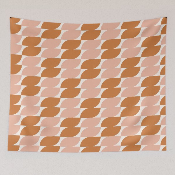 Item preview, Mid-Century Modern Art 9.0 Abstract Leaf Pattern Pink Orange designed and sold by Old Urban Farmhouse Design Studio.