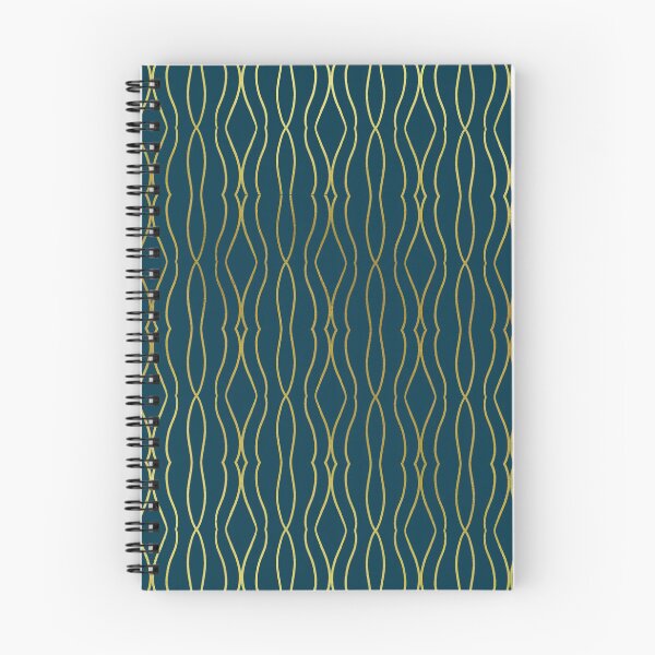 Item preview, Curved Lines Pattern Teal & Gold designed and sold by Old Urban Farmhouse Design Studio.