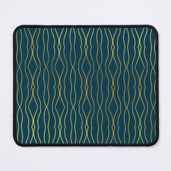 Item preview, Curved Lines Pattern Teal & Gold designed and sold by Old Urban Farmhouse Design Studio.