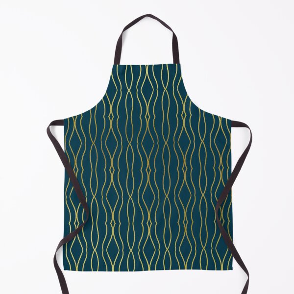 Item preview, Curved Lines Pattern Teal & Gold designed and sold by Old Urban Farmhouse Design Studio.