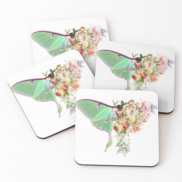 Item preview, Luna moth and roses designed and sold by moonsquares.