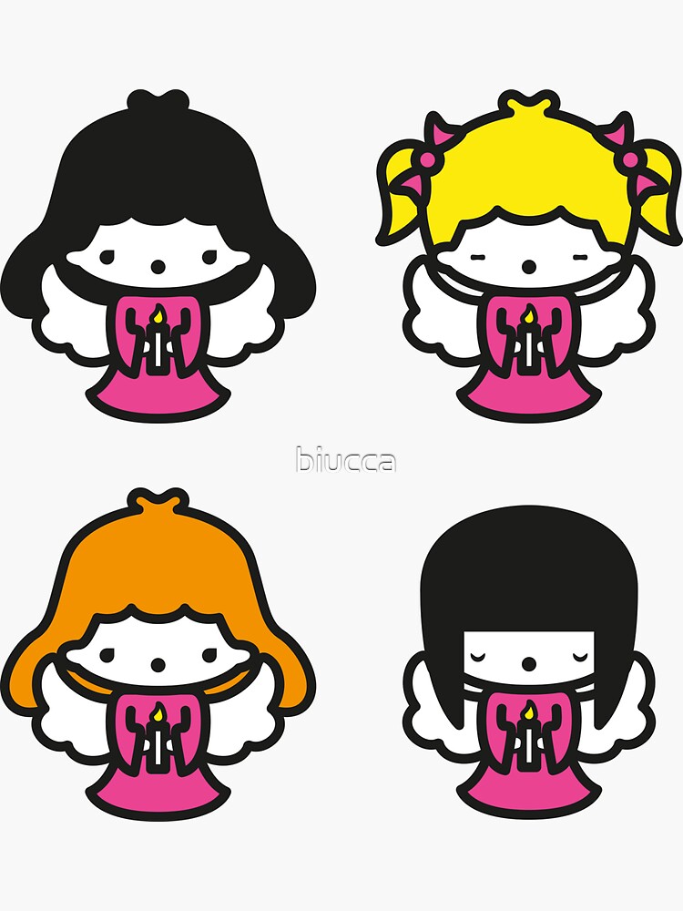 Thumbnail 3 of 3, Sticker, kawaii-angel-girls-choir designed and sold by biucca.