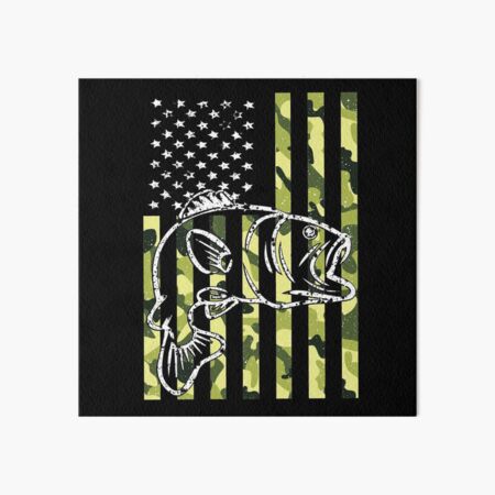 Fishing Camouflage American USA Flag for Bass Fisherman Art Board Print  for Sale by CloJamila