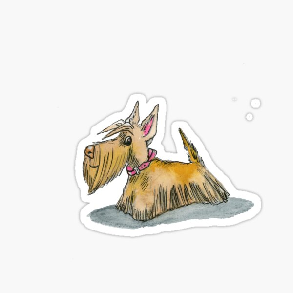 Wheaten Scottie with attitude original design Sticker