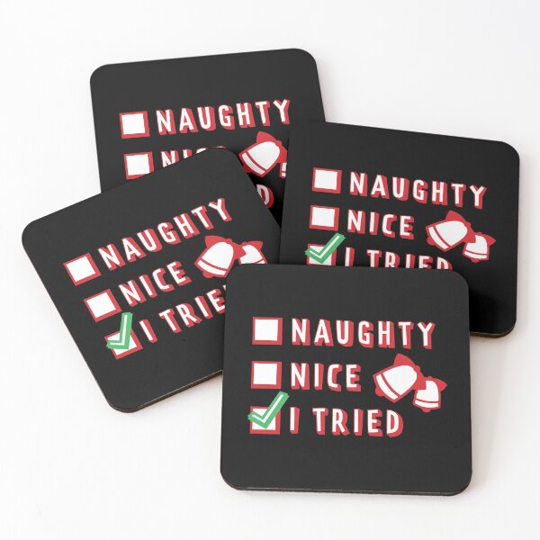 Item preview, Merry Christmas funny checklist Naughty Nice I Tried designed and sold by Happiness Creators.