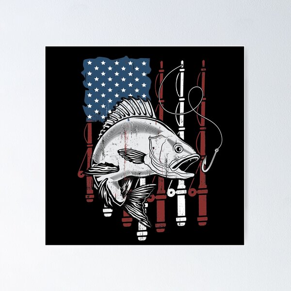 Flag Bass Fish Wall Art for Sale
