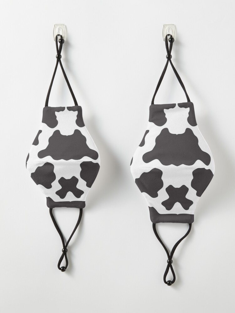 Alternate view of Cowhide Black and White Pattern Mask