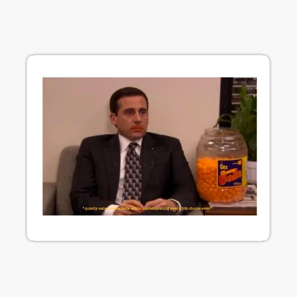 Michael Scott the office eating cheese balls