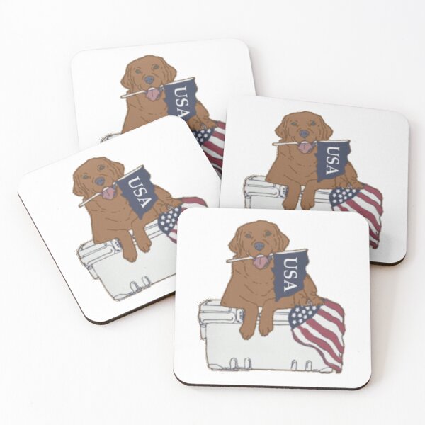 Item preview, Dog on Cooler with Flag designed and sold by Morgan Turrentine.