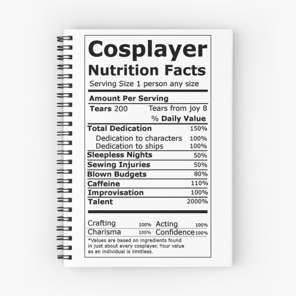 Item preview, Datos Nutricionales Cosplayer designed and sold by Thrutheprism.