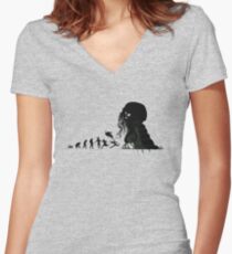 Camiseta entallada de cuello en V Evolución Lovecraftian