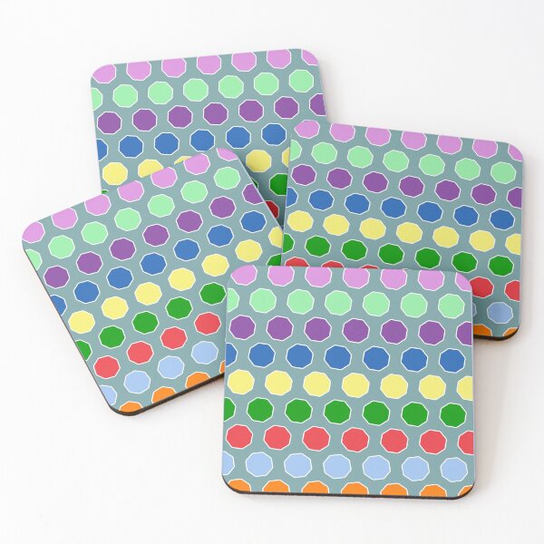 Item preview, Octagon Multi-color Shapes on a Grey Blue Background Abstract Design designed and sold by ThisNThatImages.