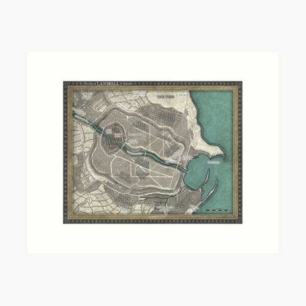 Item preview, Landfall City Map from Sins of Empire - Color designed and sold by Brian McClellan.