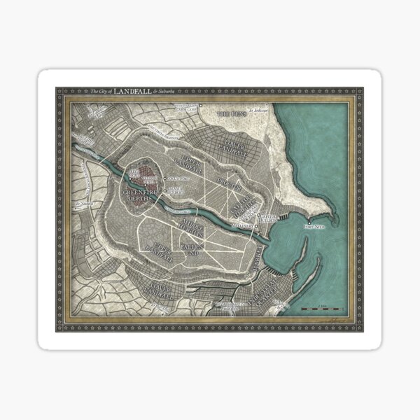 Item preview, Landfall City Map from Sins of Empire - Color designed and sold by Brian McClellan.