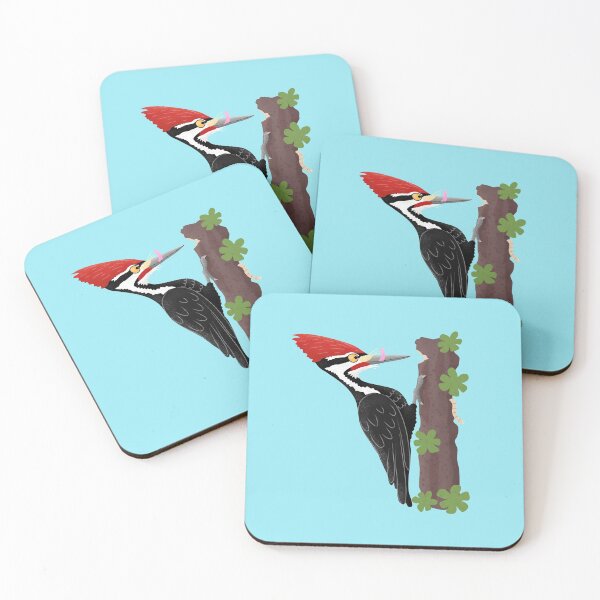 Item preview, Cue funny Pileated woodpecker cartoon illustration designed and sold by FrogFactory.