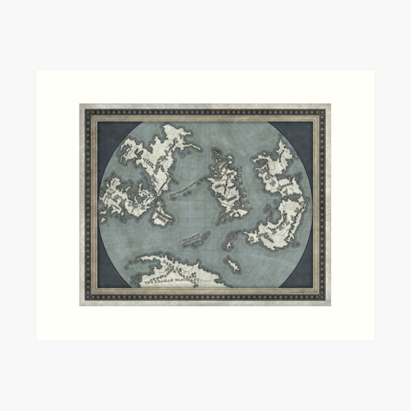 Vista previa del artículo con la obra «Mapa del mundo de Powder Mage - Color», diseñado y vendido por Brian McClellan.