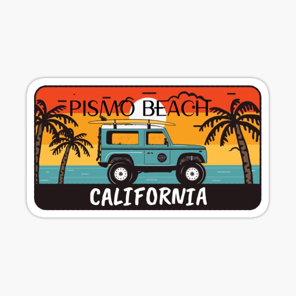 Aperçu de l'œuvre Pismo Beach California Surf Woodie Beach Cruiser Chemise Autocollant créée et vendue par BestCoolStuff.