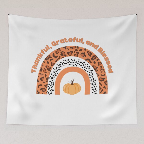 Item preview, Thankful Grateful and Blessed Watercolor  Rainbow Design - Trendy Pumpkin Patches Fall Design for Fall Lovers & Thanksgiving designed and sold by Prince - Bestseller ★★★★★.