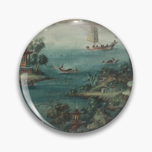 Artikelvorschau, Chinesische Wasserlandschaft | Vintage-Textilien entworfen und verkauft von KnightandMoon.