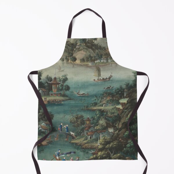 Item preview, Chinese Water Landscape | Vintage Textiles designed and sold by KnightandMoon.