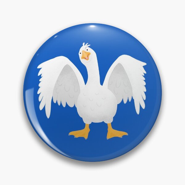 Item preview, Funny curious domestic goose cartoon illustration designed and sold by FrogFactory.