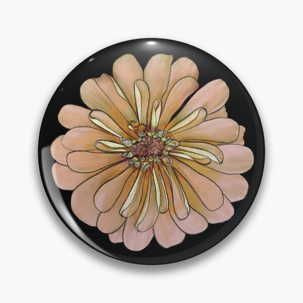 Item preview, Field Guide to Zinnias, No. 18, Cream Cappuccino Zinnia Flower designed and sold by Kristi Duggins.
