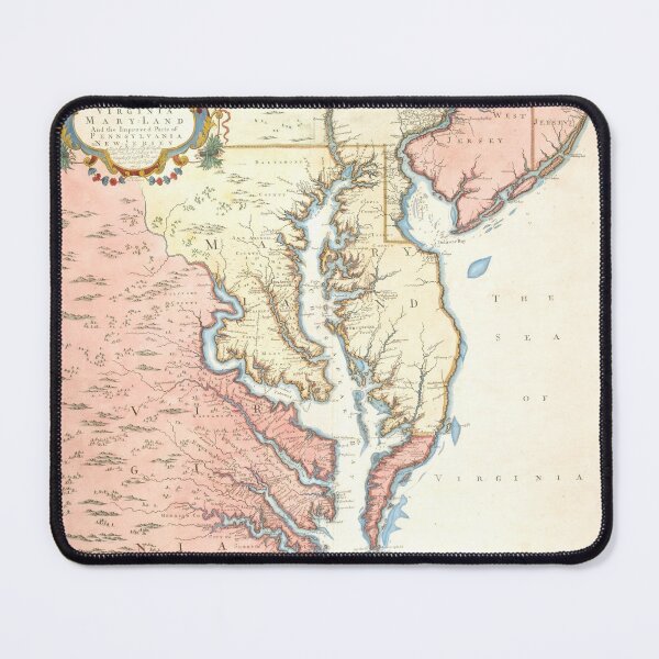 Item preview, Virginia and Maryland | Vintage Maps designed and sold by KnightandMoon.
