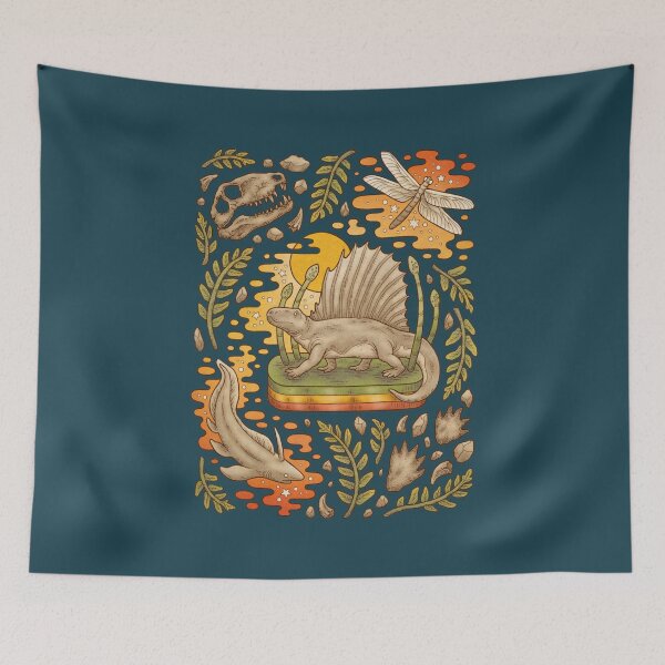 Item preview, Daydream Dimetrodon  Natural History Art  Permian Prehistoric Life designed and sold by rareplant.